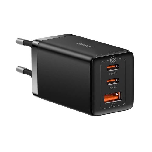 Baseus CCGP120201 GaN5 Pro Quick Nabíječka USB-A + 2x USB-C 65W Black