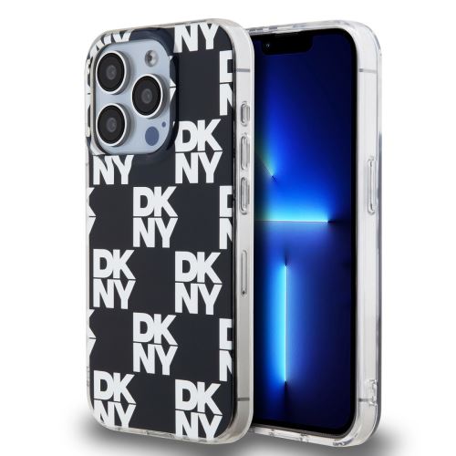 DKNY PC/TPU Checkered Pattern Zadní Kryt pre iPhone 14 Pro Black