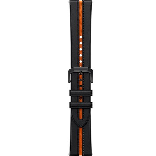 Xiaomi Watch Black Orange Leather Strap