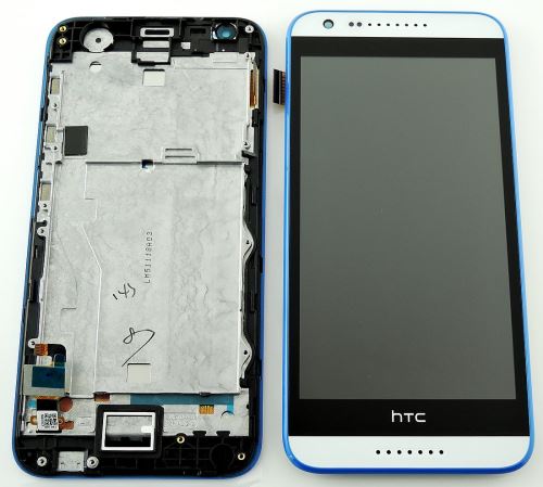 LCD displej + dotyk + predný kryt Blue pre HTC Desire 620G