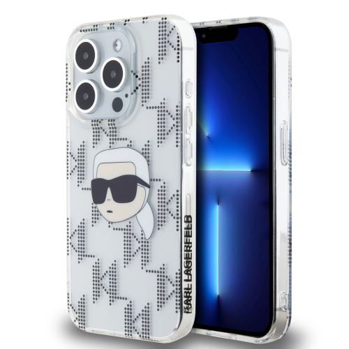 Karl Lagerfeld IML Electroplated Karl Head Zadní Kryt pre iPhone 15 Pro Max Transparent
