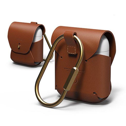 Elago Airpods Leather Case - Brown