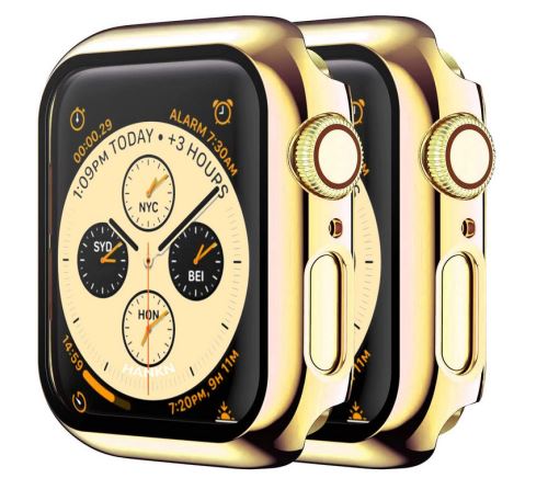 Apple Watch 44mm ochranné puzdro+tvrzené sklo zlaté