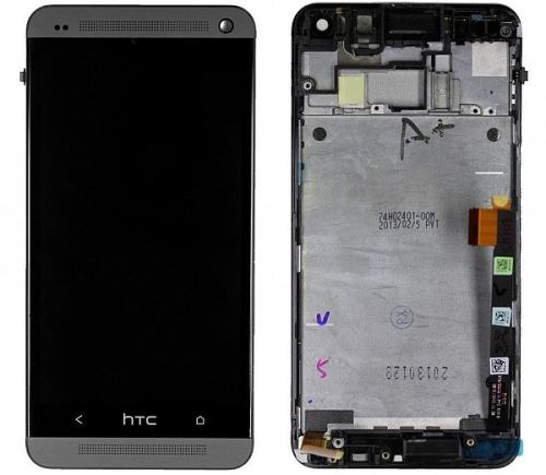 LCD displej + dotyk + predný kryt Black HTC ONE (M7)