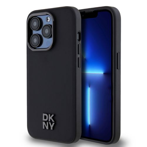 DKNY PU Leather Stack Logo Magsafe Zadní Kryt pre iPhone 14 Pro Max Black