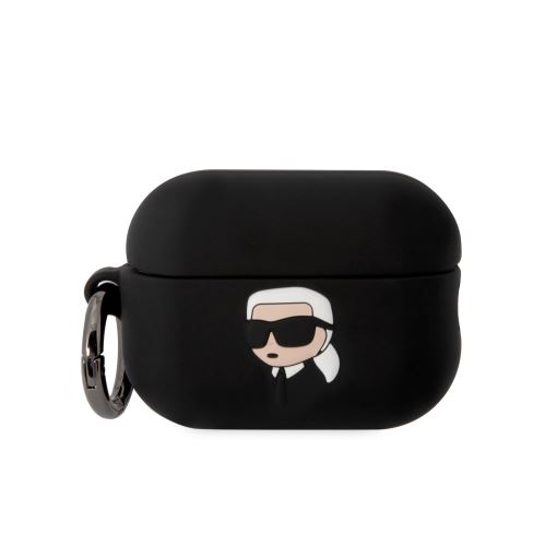 Karl Lagerfeld 3D Logo NFT Karl Head Silikonové puzdro pre Airpods Pro 2 Black
