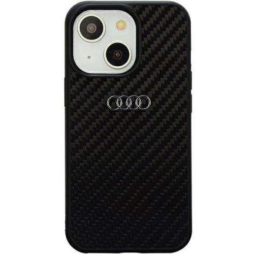 Audi Carbon Fiber Zadní Kryt pre iPhone 14 Black