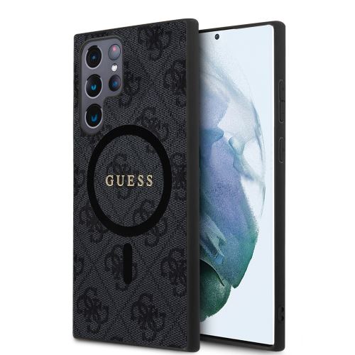 Guess PU Leather 4G Colored Ring MagSafe Zadní Kryt pre Samsung Galaxy S24 Ultra