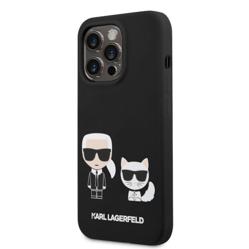 Karl Lagerfeld MagSafe Kompatibilní Kryt Liquid Silicone Karl and Choupette pre iPhone 14 Pro Black