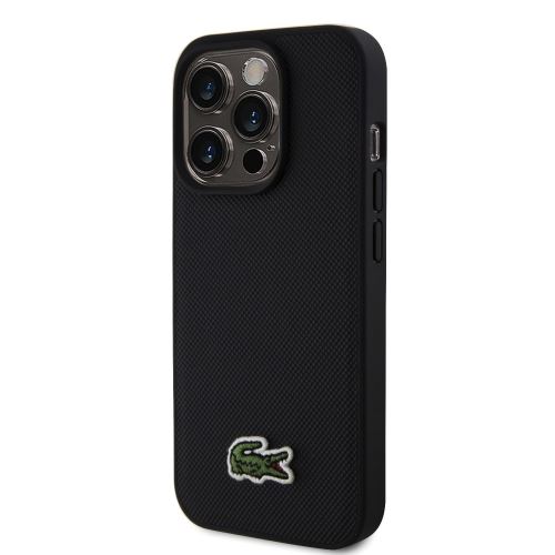 Lacoste Iconic Petit Pique Woven Logo Magsafe Zadní Kryt pre iPhone 15 Pro Max Black