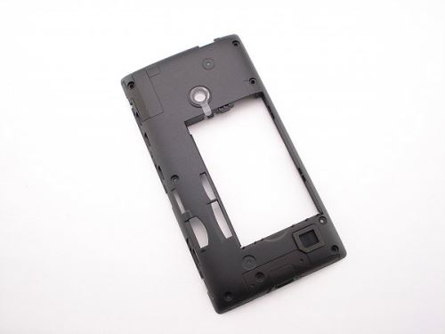 Nokia Lumia 520 stredný kryt čierny vrátane zvončeka a sklíčka kamery