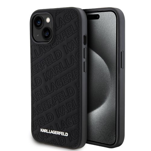 Karl Lagerfeld PU Quilted Pattern Zadní Kryt pre iPhone 15 Black
