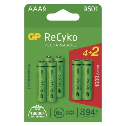 GP nabíjacia batéria ReCyko 1000 AAA (HR03) 6 ks