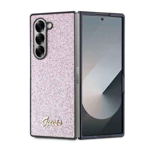 Guess PC/TPU Glitter Flakes Metal Logo Zadní Kryt pre Samsung Galaxy Z Fold 6