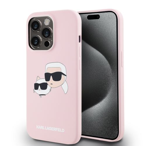 Karl Lagerfeld Liquid Silicone Double Heads Magsafe Zadní Kryt pre iPhone 14 Pro Max Pink