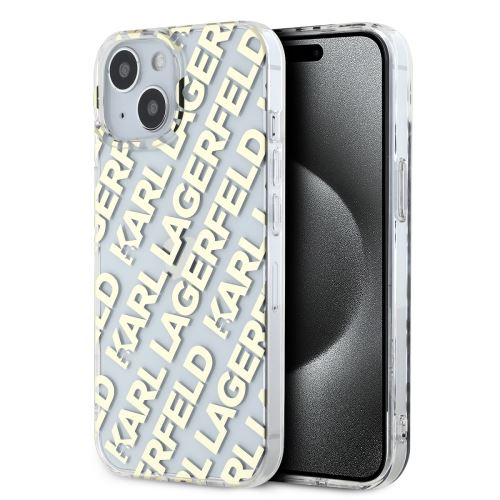 Karl Lagerfeld IML Electroplated Repeated Logo Zadní Kryt pre iPhone 15 Gold