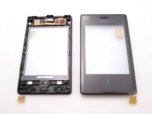 Nokia Asha 503 Black predný kryt vr. dotykovej plochy/sklíčka