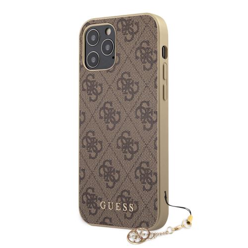 Guess 4G Charms Zadní Kryt pro iPhone 12 Pro Max Brown
