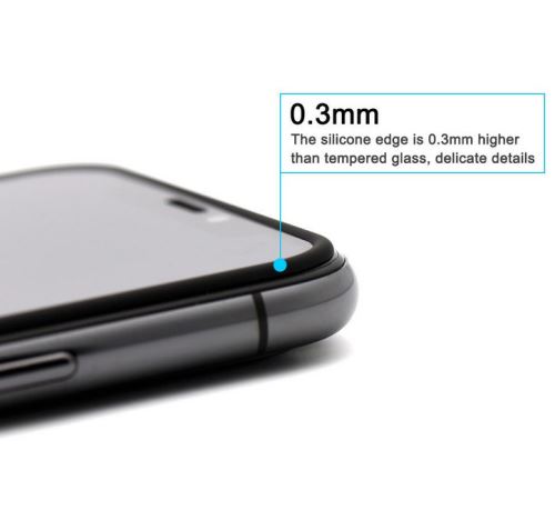 Apple iPhone XR,Apple iPhone 11 3D silicon Edge tvrzené sklo