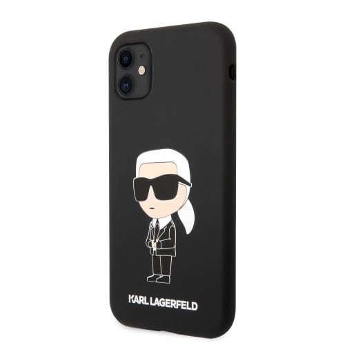 Karl Lagerfeld Liquid Silicone Ikonik NFT Zadní Kryt pre iPhone 11 Black