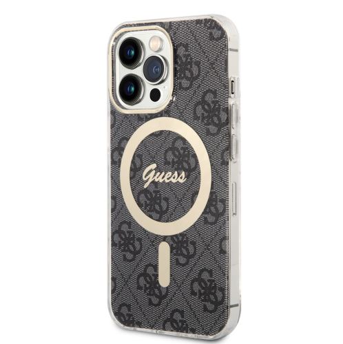 Guess 4G IML MagSafe Kompatibilní Zadní Kryt pre iPhone 13 Pro Black