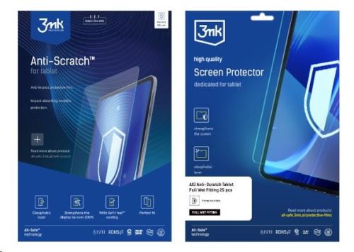 3mk All-Safe - AIO fólie Anti-Scratch Tablet Full Wet Fitting, 25 ks