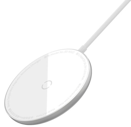 Baseus WXJK-F02 Simple Mini Magnetic Bezdrôtová Nabíjačka White
