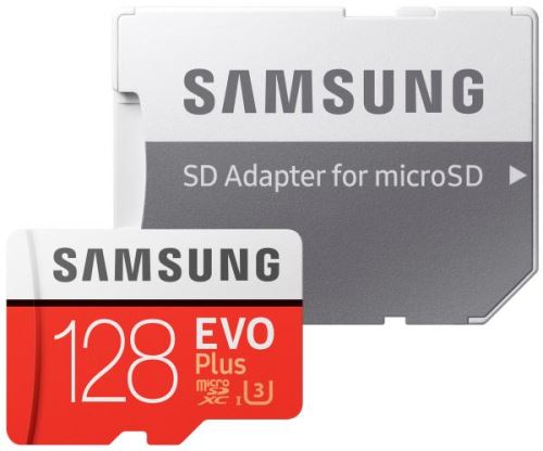 microSDXC 128GB EVO Plus Samsung UHS-I U3 vr. adaptéra (EU Blister)
