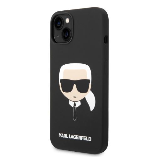 Karl Lagerfeld MagSafe Kompatibilní Kryt Liquid Silicone Karl Head pre iPhone 14 Plus Black