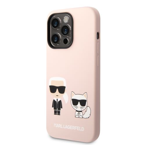Karl Lagerfeld MagSafe Kompatibilní Kryt Liquid Silicone Karl and Choupette pre iPhone 14 Pro Max Pink