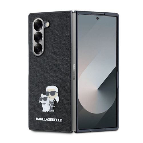 Karl Lagerfeld PU Saffiano Karl and Choupette Zadní Kryt pre Samsung Galaxy Z Fold 6 Black