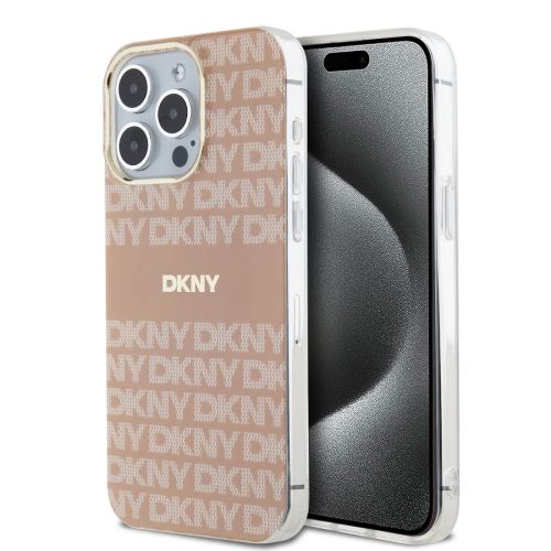 DKNY PC/TPU Repeat Pattern Tonal Stripe Magsafe Zadní Kryt pre iPhone 15 Pro Max Pink
