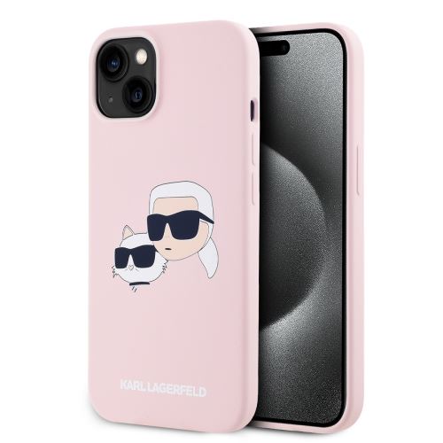 Karl Lagerfeld Liquid Silicone Double Heads Magsafe Zadní Kryt pre iPhone 14 Pink