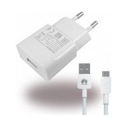 HW-050100E01W Huawei USB Cestovná nabíjačka + microUSB Dát. Kábel White (Bulk)