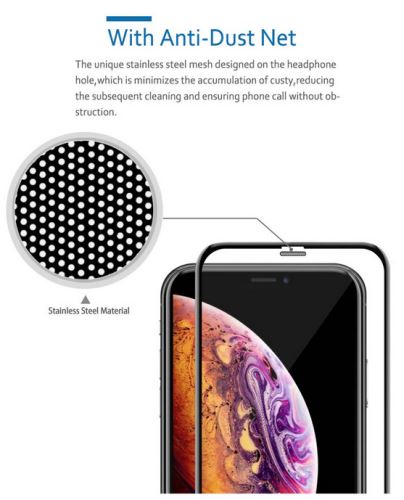 Apple iPhone X,XS,11 Pro 3D tvrzené sklo+prachovka sluchátka