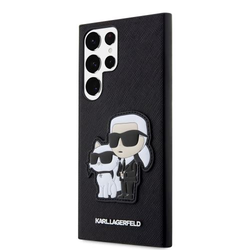 Karl Lagerfeld PU Saffiano Karl and Choupette NFT Zadní Kryt pre Samsung Galaxy S23 Ultra Black
