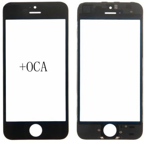Apple iPhone 5S,SE sklo+rámček+OCA černý