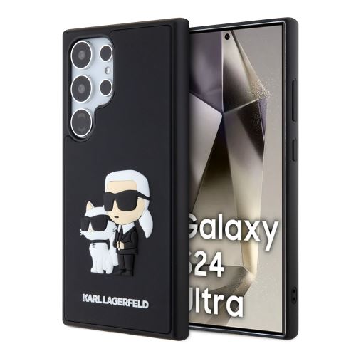 Karl Lagerfeld 3D Rubber Karl and Choupette Zadní Kryt pre Samsung Galaxy S24 Ultra Black