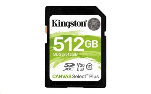 Kingston Canvas Select Plus U3/SDXC/512GB/100MBps/UHS-I U3/Class 10