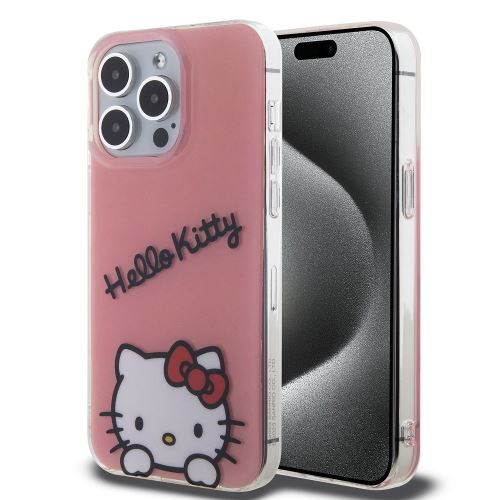 Hello Kitty IML Daydreaming Logo Zadní Kryt pre iPhone 15 Pro Max Pink