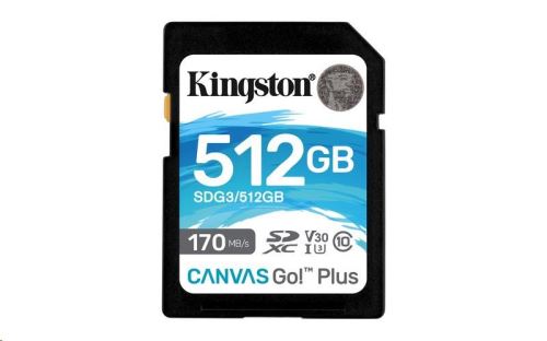 Kingston Canvas Go Plus/SDXC/512GB/170MBps/UHS-I U3/Class 10