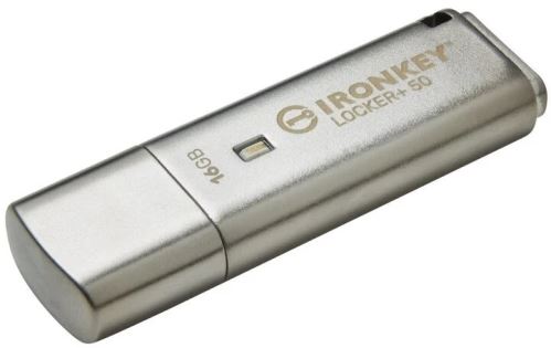 Kingston IronKey Locker+ 50/16GB/145MBps/USB 3.1/USB-A/Strieborná