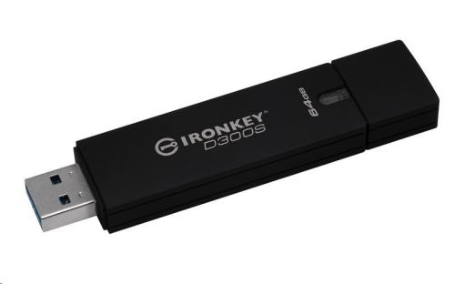 Kingston IronKey D300/64GB/USB 3.1/USB-A/Černá
