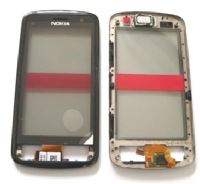 Nokia C6-01 Black predný kryt vrátane dotyku