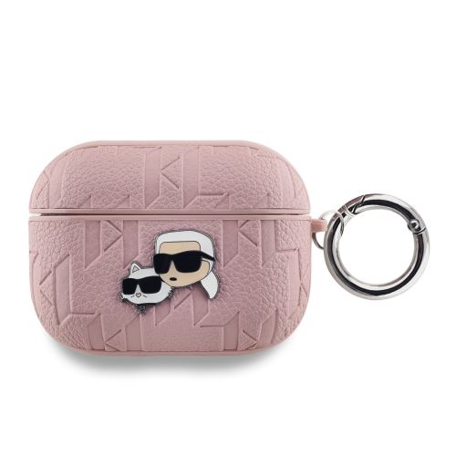 Karl Lagerfeld PU Embossed Karl and Choupette Heads puzdro pre AirPods Pro Pink