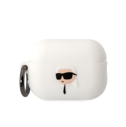 Karl Lagerfeld 3D Logo NFT Karl Head Silikonové puzdro pre Airpods Pro 2 White