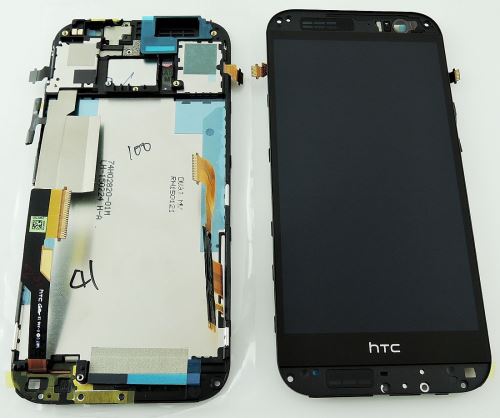 LCD displej + dotyk + predný kryt Black pre HTC M8 DUAL SIM