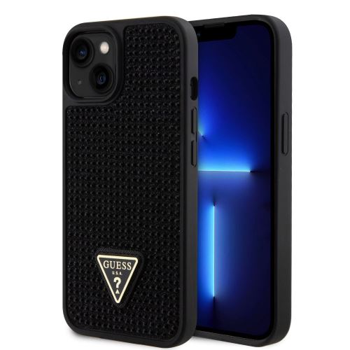 Guess Rhinestones Triangle Metal Logo Kryt pre iPhone 13 Black