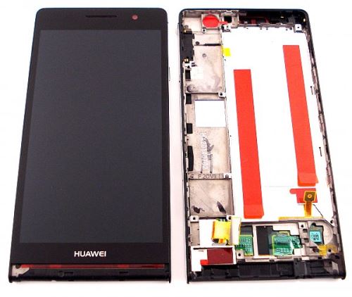 Huawei Ascend P6 LCD displej + dotyk + predný kryt Black