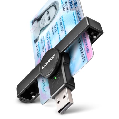 AXAGON CRE-SMPA, USB-A PocketReader čtečka kontaktních karet Smart card, (eObčanka, eID kl